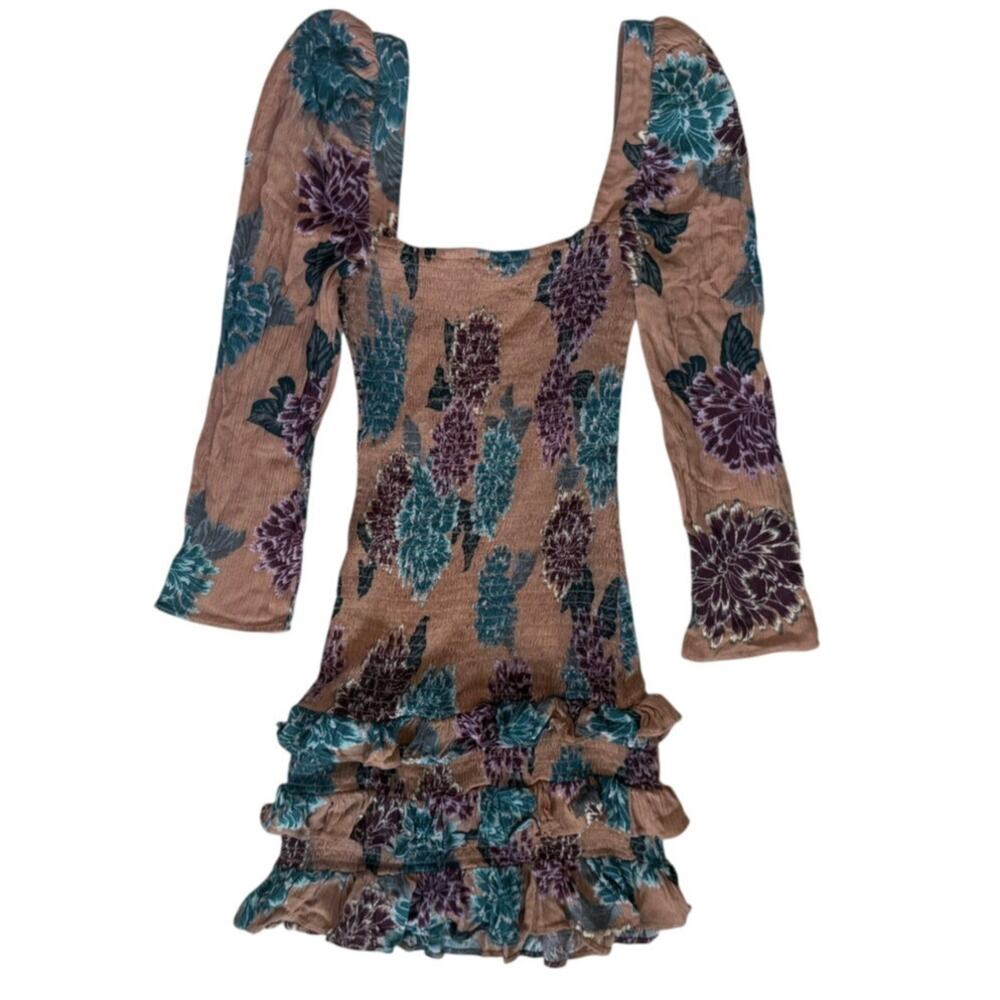 Skylar + Madison Floral Long Sleeve Cinched Mini Dress Size Small